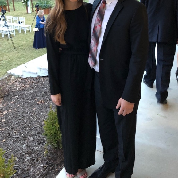Who What Wear Pants - Who What Wear Long Sleeve Black Jumpsuit / Formal